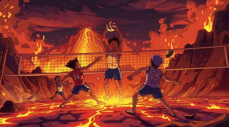 who did nuno play volleyball with in muno's volcano volleyball